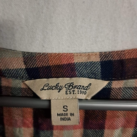 LUCKY Brand Plaid Quarter Button Down Popover - Picture 2 of 3
